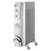 DELONGHI Quiet 1500W, Adjustable Thermostat, 3 Heat Settings, Energy Saving, Safety Features Oil-Filled Radiator Space Heater (Light Gray, Comfort Temp)