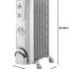 DELONGHI Quiet 1500W, Adjustable Thermostat, 3 Heat Settings, Energy Saving, Safety Features Oil-Filled Radiator Space Heater (Light Gray, Comfort Temp) - Image 9