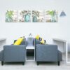 Skyme Art Flowers Painting Wall Art Watercolor-Style Mason Jar on Retro Wood Background Floral Print Artwork Canvas Picture for Bedroom Living Room - Image 4