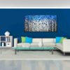Textured Forest Abstract Canvas Wall Art Hand Painted Modern Blue Tree Oil Painting for Decoration - Image 6