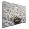 Winpeak Art Hand Painted Modern Textured White Flower Oil Painting on Canvas Abstract Floral Artwork