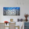 Textured Forest Abstract Canvas Wall Art Hand Painted Modern Blue Tree Oil Painting for Decoration - Image 9