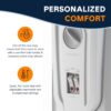 DELONGHI Quiet 1500W, Adjustable Thermostat, 3 Heat Settings, Energy Saving, Safety Features Oil-Filled Radiator Space Heater (Light Gray, Comfort Temp) - Image 8