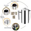 French Coffee Press - Double Wall 100% Stainless Steel - 32 Oz - by Utopia Kitchen - Image 3