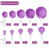 Measuring Cups and Spoons Set of Huygens Kitchen Gadgets 8 Pieces, Stackable Stainless Steel Handle Measuring Cups for Measuring Dry and Liquid Ingredient (Lavender) - Image 2