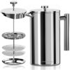 French Coffee Press - Double Wall 100% Stainless Steel - 32 Oz - by Utopia Kitchen