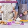 Measuring Cups and Spoons Set of Huygens Kitchen Gadgets 8 Pieces, Stackable Stainless Steel Handle Measuring Cups for Measuring Dry and Liquid Ingredient (Lavender) - Image 7