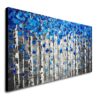 Textured Forest Abstract Canvas Wall Art Hand Painted Modern Blue Tree Oil Painting for Decoration - Image 3