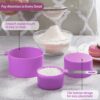Measuring Cups and Spoons Set of Huygens Kitchen Gadgets 8 Pieces, Stackable Stainless Steel Handle Measuring Cups for Measuring Dry and Liquid Ingredient (Lavender) - Image 4