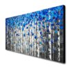 Textured Forest Abstract Canvas Wall Art Hand Painted Modern Blue Tree Oil Painting for Decoration - Image 2