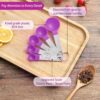 Measuring Cups and Spoons Set of Huygens Kitchen Gadgets 8 Pieces, Stackable Stainless Steel Handle Measuring Cups for Measuring Dry and Liquid Ingredient (Lavender) - Image 3