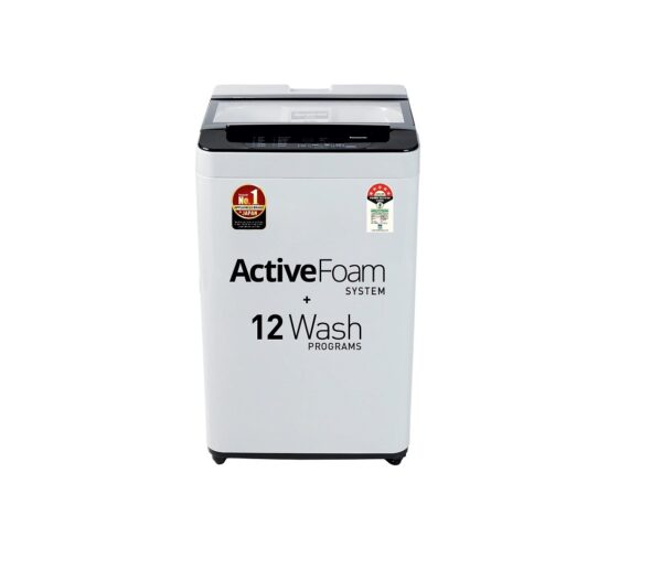 Panasonic 6.5 Kg 5 Star Fully-Automatic Top Load Washing Machine (2022 Model, NA-F65LF2MRB, Grey, 12 Wash Program, Active Foam Wash Technology, Antibacterial Water Inlet)