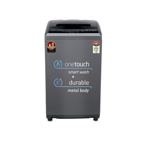 Panasonic 6 Kg 5 Star Fully-Automatic Top Load Washing Machine ( NA-F60LF1HRB, Grey, Durable Metal Body, 8 Wash Program, Aquabeat wash technology, One touch smart wash, 2022 model)