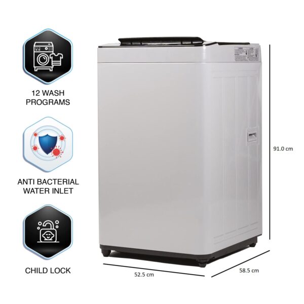 Panasonic 6.5 Kg 5 Star Fully-Automatic Top Load Washing Machine (2022 Model, NA-F65LF2MRB, Grey, 12 Wash Program, Active Foam Wash Technology, Antibacterial Water Inlet) - Image 2