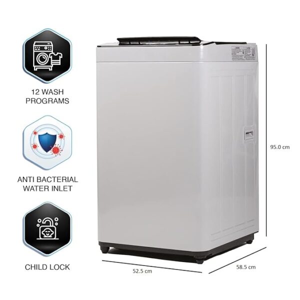 Panasonic 7 Kg 5 Star Fully-Automatic Top Load Washing Machine (2022 Model, NA-F70LF2MRB, Light Grey, 12 Wash Program, Active Foam Wash Technology, Antibacterial Water Inlet) - Image 2