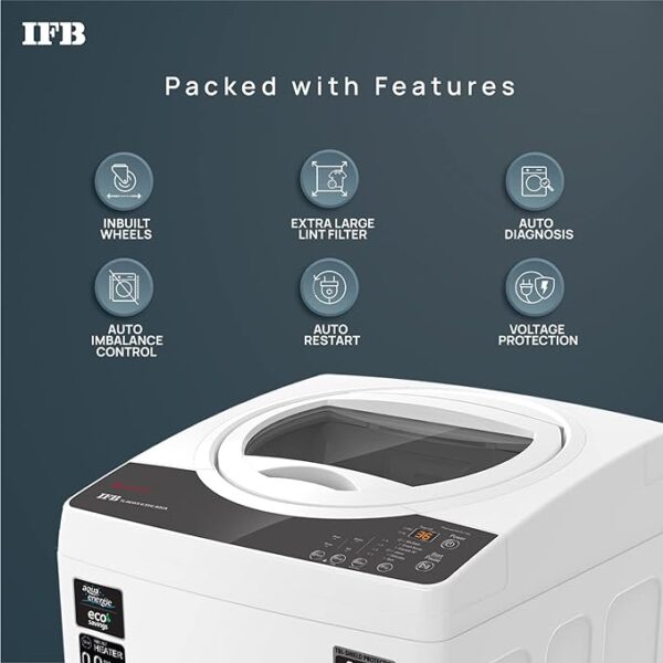 IFB 6.5 Kg 5 Star Fully Automatic Top Load Washing Machine Aqua Conserve (TL-REWS 6.5KG AQUA, White, 2X Power Steam, 4 Years Comprehensive Warranty) - Image 4