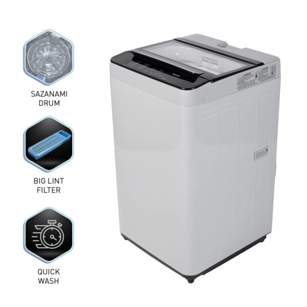 Panasonic 6.5 Kg 5 Star Fully-Automatic Top Load Washing Machine (2022 Model, NA-F65LF2MRB, Grey, 12 Wash Program, Active Foam Wash Technology, Antibacterial Water Inlet) - Image 3