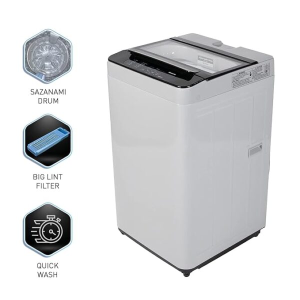 Panasonic 7 Kg 5 Star Fully-Automatic Top Load Washing Machine (2022 Model, NA-F70LF2MRB, Light Grey, 12 Wash Program, Active Foam Wash Technology, Antibacterial Water Inlet) - Image 4