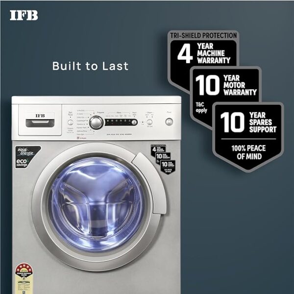 IFB 6 Kg 5 Star Front Load Washing Machine 2X Power Steam (DIVA AQUA SXS 6008, Silver, In-built Heater, 4 years Comprehensive Warranty) - Image 6