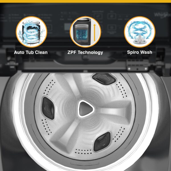 Whirlpool 7.5 Kg 5 Star StainWash Royal Plus Fully Automatic Top Load Washing Machine (SW ROYAL PLUS 7.5 (H) GREY 10YMW with In-Built Heater) - Image 4