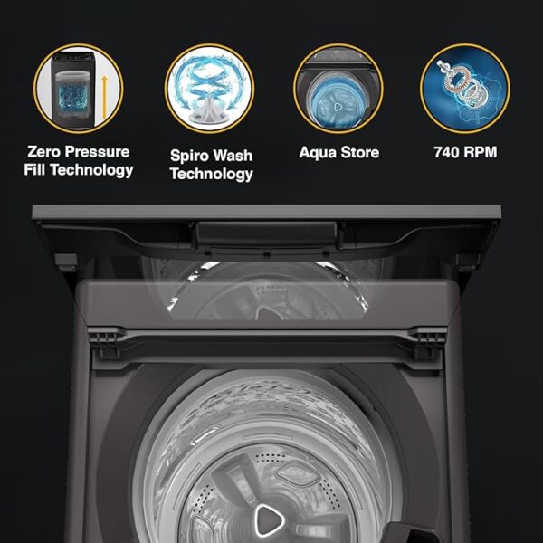 Whirlpool 7 Kg 5 Star Royal Fully-Automatic Top Loading Washing Machine (WHITEMAGIC ROYAL 7.0 GENX, Grey, Hard Water Wash, ZPF Technology) - Image 4