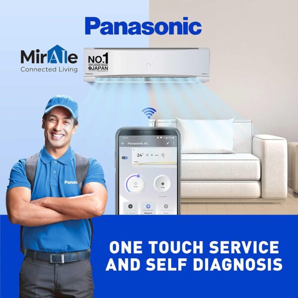 Panasonic 1.5 Ton 5 Star Wi-Fi Inverter Smart Split AC (Copper Condenser, 7 in 1 Convertible with additional AI Mode, 4 Way Swing, PM 0.1 Air Purification Filter, CS/CU-NU18YKY5W,2023 Model, White) - Image 6