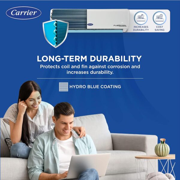 Carrier 1.5 Ton 3 Star AI Flexicool Inverter Split AC (Copper, Convertible 4-in-1 Cooling,High Density Filter, Auto Cleanser, 2023 Model,ESTER Exi - CAI18ER3R32F0,White) - Image 9