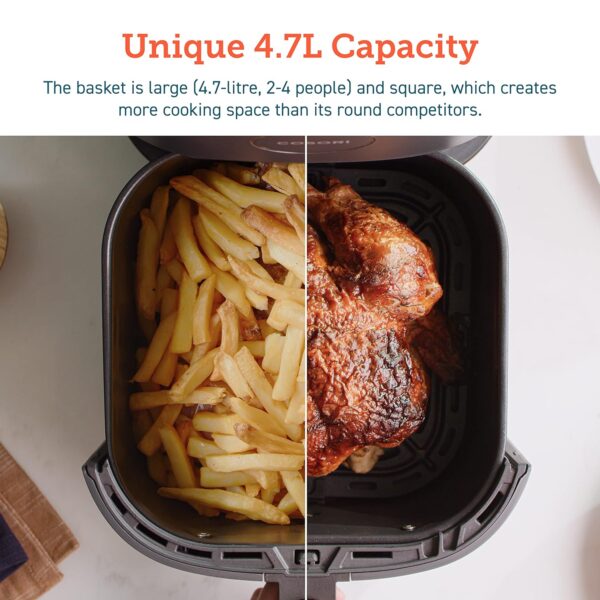 COSORI Air Fryer for home 4.7 Liter, 1500W Fast Cooking, 9 Preset Menu, 30 Recipes Cookbook, Grill, Broil, Roast, Toast, Bake, Reheat, Defrost, Digital Touch Panel, 75~230℃, Quiet, L501 Grey - Image 6