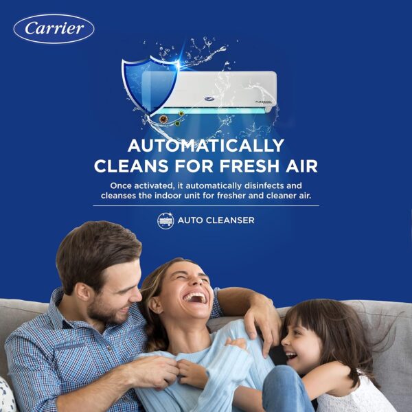 Carrier 1.5 Ton 3 Star AI Flexicool Inverter Split AC (Copper, Convertible 4-in-1 Cooling,High Density Filter, Auto Cleanser, 2023 Model,ESTER Exi - CAI18ER3R32F0,White) - Image 15