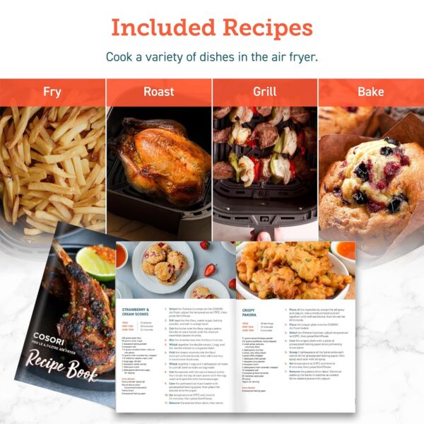 COSORI Air Fryer for home 4.7 Liter, 1500W Fast Cooking, 9 Preset Menu, 30 Recipes Cookbook, Grill, Broil, Roast, Toast, Bake, Reheat, Defrost, Digital Touch Panel, 75~230℃, Quiet, L501 Grey - Image 5