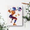 Woman Weight Lifter Watercolor Wall Art Female Weightlifter Canvas Painting Prints for Home Gym Wall Decor Framed Artwork Gifts(12x15 Inch) - Image 4