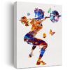 Woman Weight Lifter Watercolor Wall Art Female Weightlifter Canvas Painting Prints for Home Gym Wall Decor Framed Artwork Gifts(12x15 Inch)