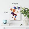Woman Weight Lifter Watercolor Wall Art Female Weightlifter Canvas Painting Prints for Home Gym Wall Decor Framed Artwork Gifts(12x15 Inch) - Image 2